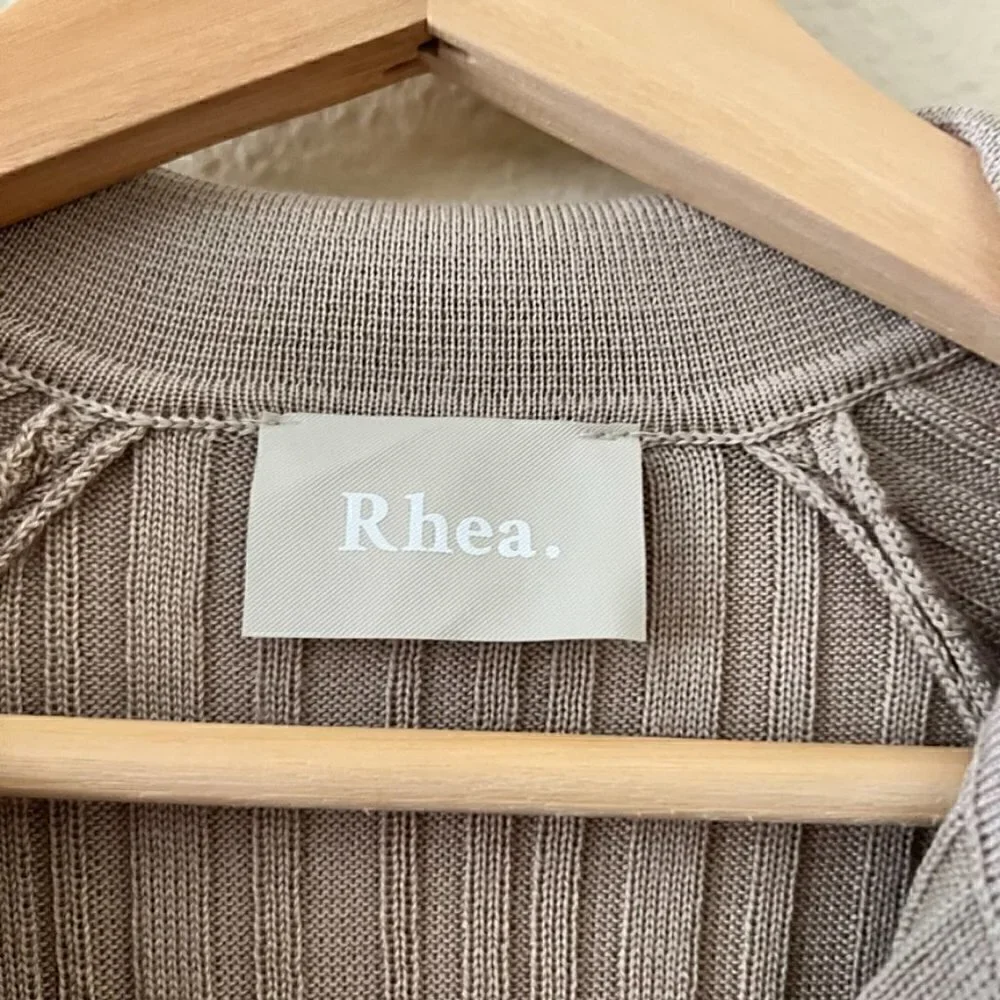 Rhea Stone Merino Wool Blend Ribbed Cardigan S​​​​​​​​​​​​​​​​​​​